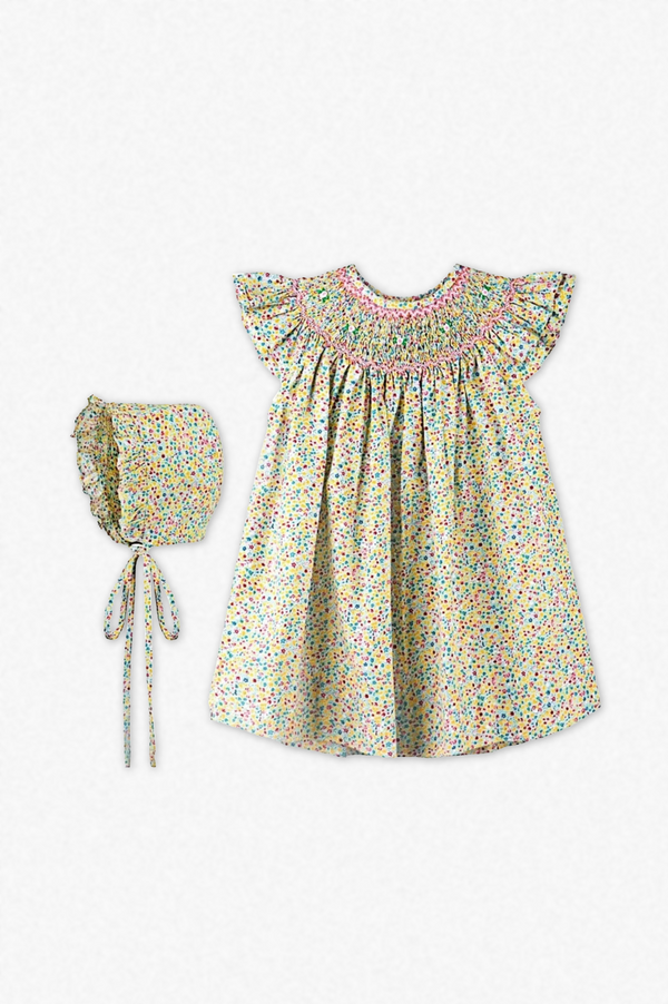 20008-Carriage Boutique Sunshine Floral Baby Girl Dress