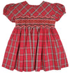 Wholesale Red & White Plaid Short Sleeve Baby Girl Dress 2