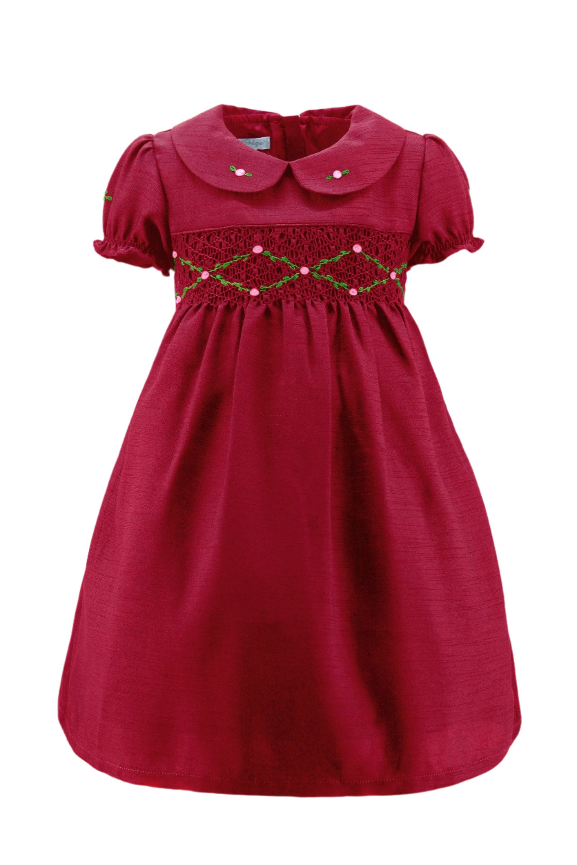 red satin toddler dress Red Satin Toddler Dress With Pearl Accents on Luulla