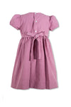 Sophisticated Suede Smocked Short Sleeves Yoke Toddler Mauve Dress 2