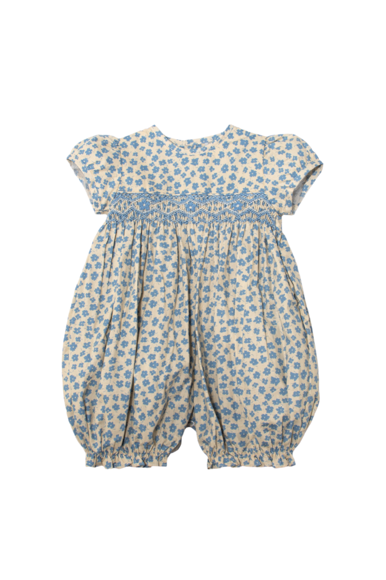 blue Shortsleeve baby girl romper