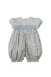 blue Shortsleeve baby girl romper