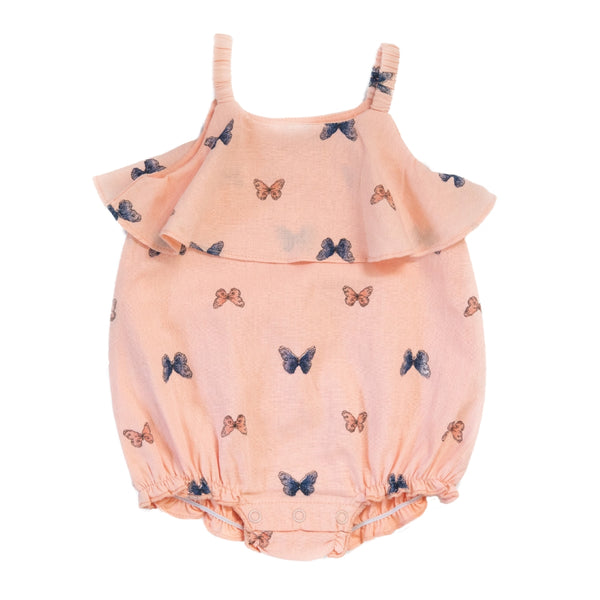 Carriage Boutique Butterfly Pink Baby Girl Bubble Romper