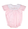 Classic Monogram Blanks Pink Baby Girl Bubble Romper 2