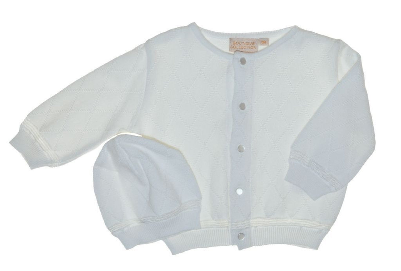 Diamond Baby Boy Sweater with Bonnet