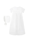 Hand Smocked Cross Bullion Christening Baby Girl Gown with Bonnet 3 - Imagewear