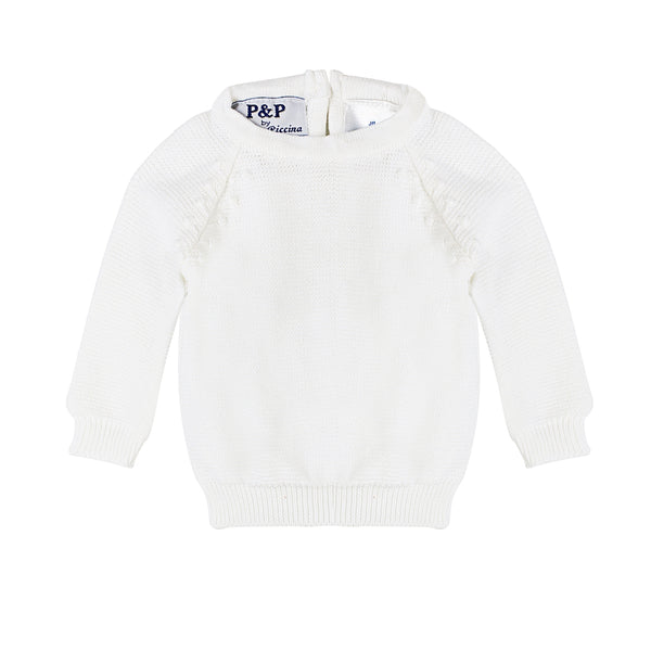 Off White Baby Boy Special Occasion 2 Piece Knit Leaf Outfit 3
