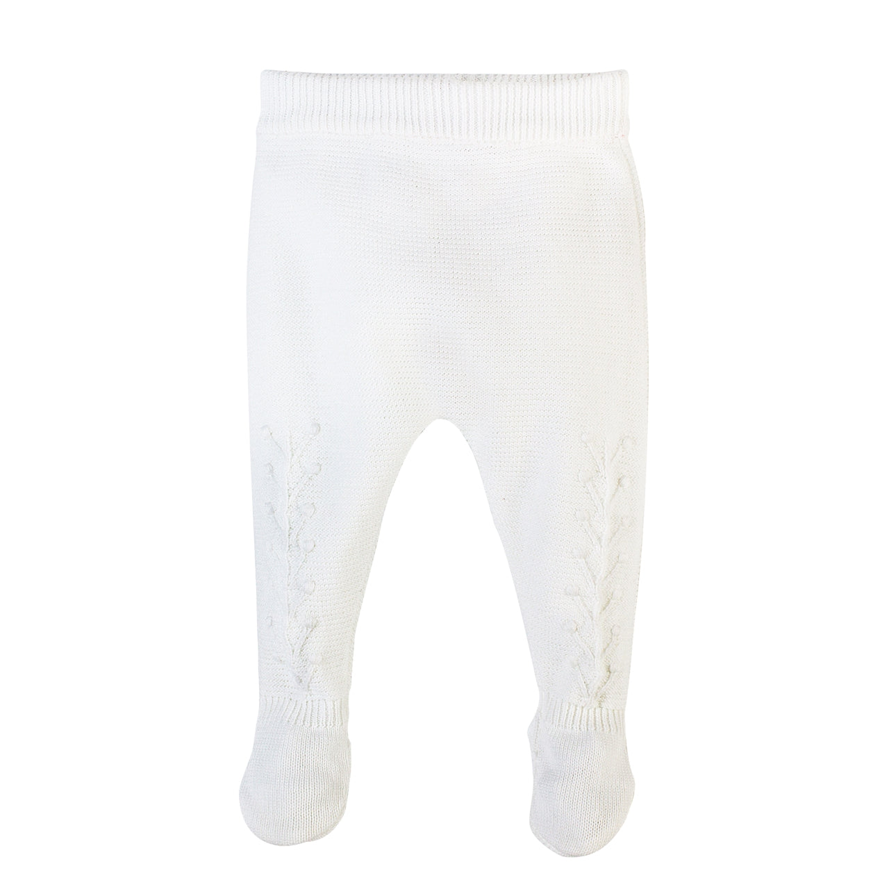 Off White Baby Boy Special Occasion 2 Piece Knit Leaf Outfit 4