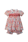 Orange Floral Baby Short Sleeve Baby & Toddler Dress With Panty