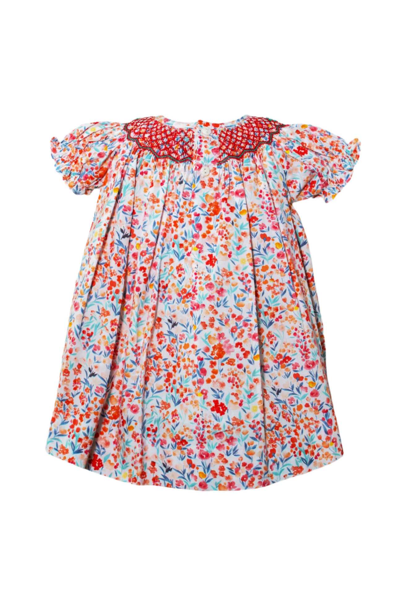 Orange Floral Bishop Baby Girl Dress 2