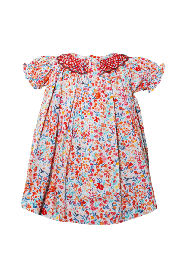 Orange Floral Bishop Baby Girl Dress 2