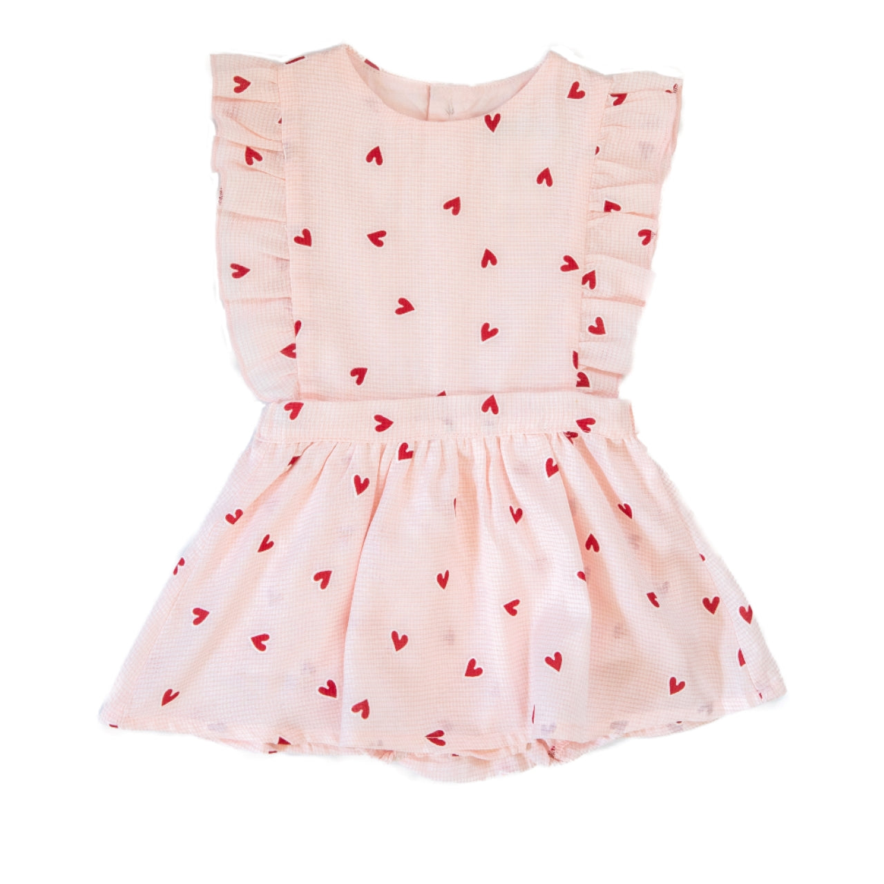 Carriage Boutique Pink Hearts Baby Girl Bubble Romper