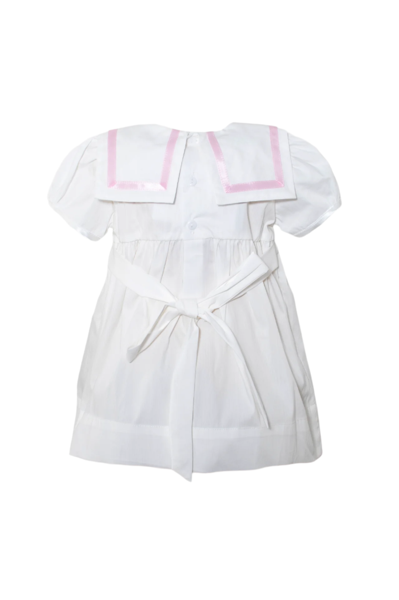 Short Sleeve White & Pink Baby & Toddler Dress 2