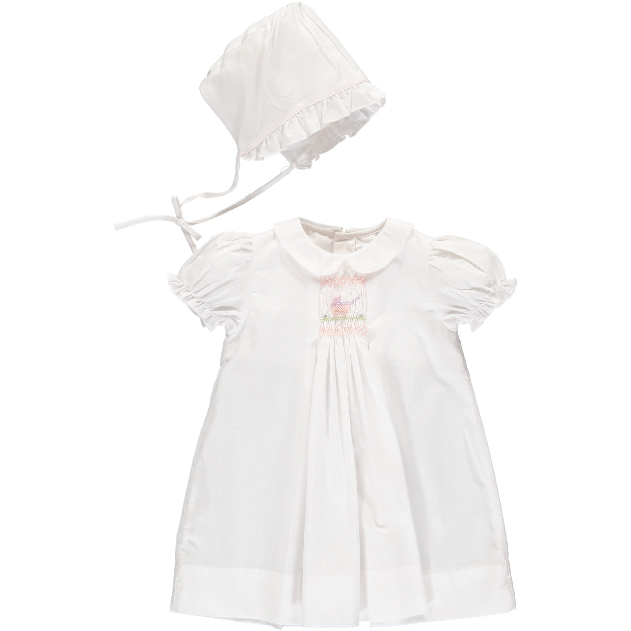 Smocked Baby Girl Only Day Gown with Hat One Size