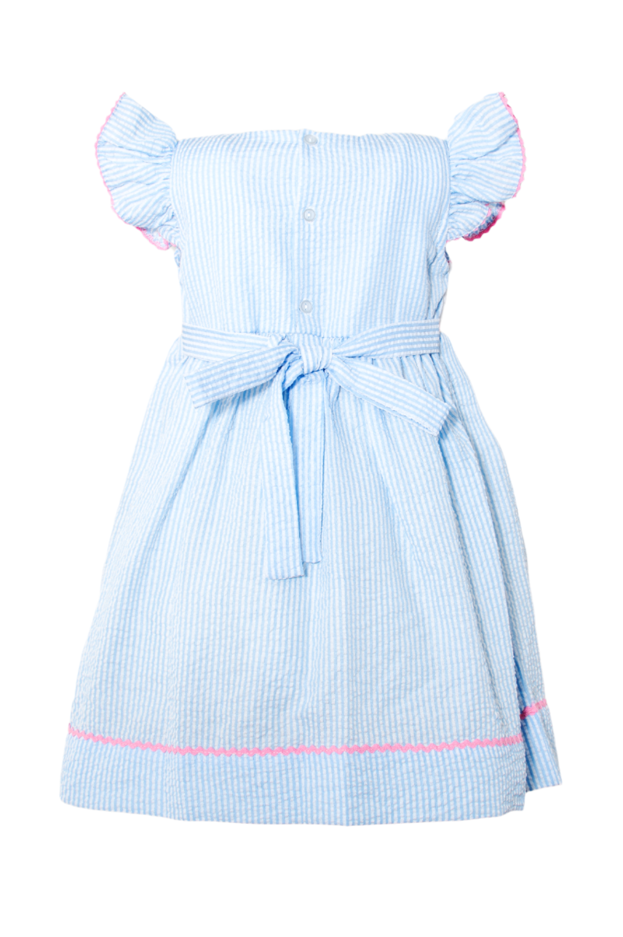 Smocked Fish Yoke Cut Toddler Girl Dress 2