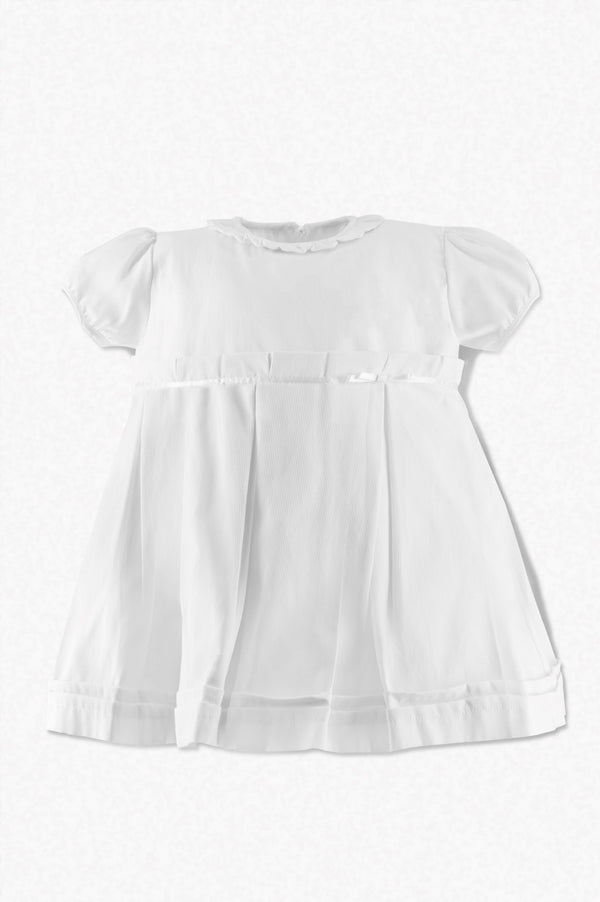 White Classy Pique Baby Girl Dress White - Imagewear