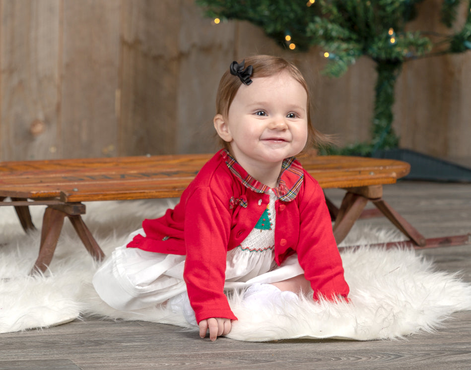 Wholesale Red Knitted Baby Girl Christmas Sweater