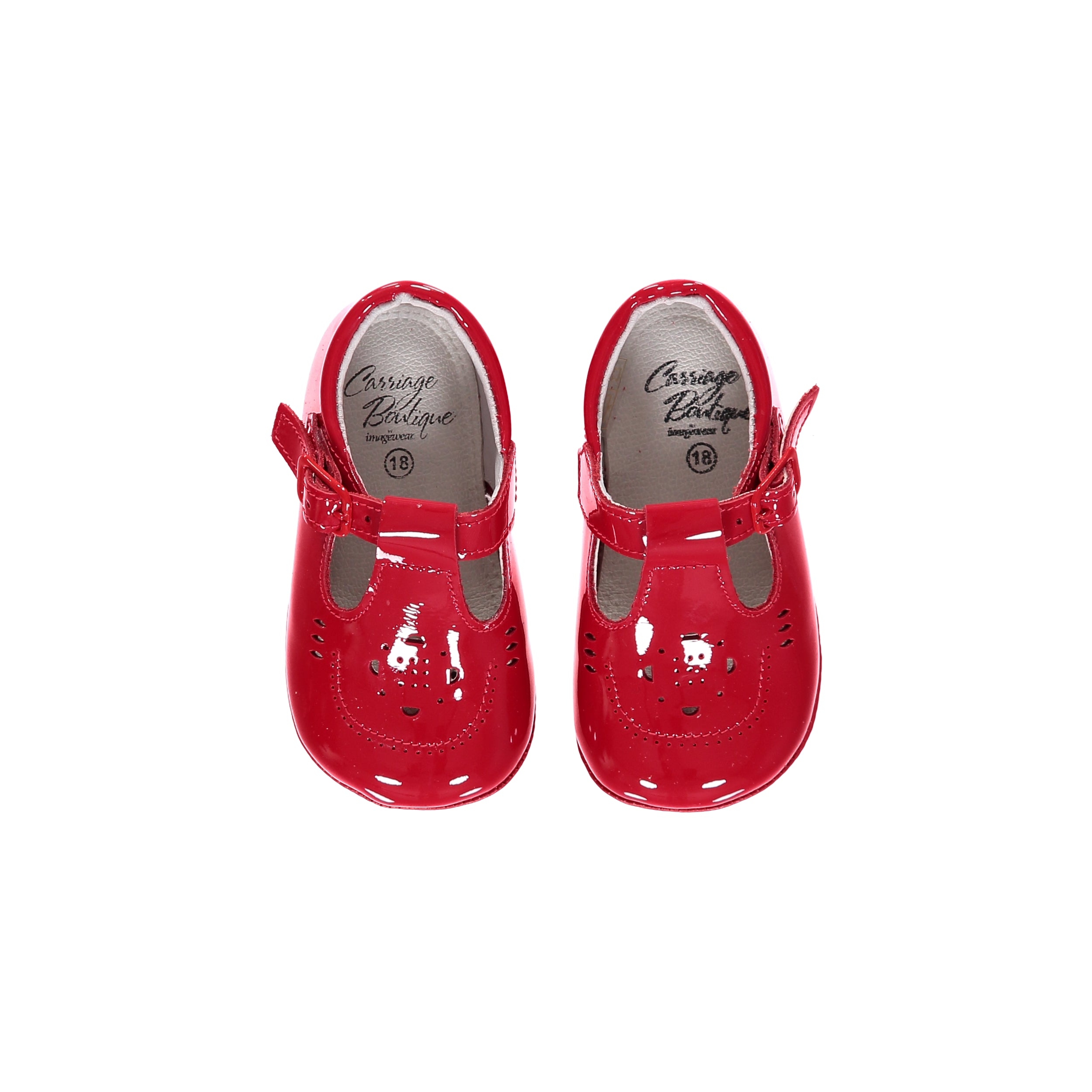 Leather Crib Shoes Red, , Carriage Boutique, Imagewear
