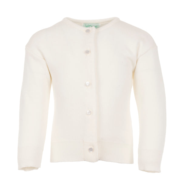  Cotton Cashmere  Girl Cardigan Ivory, , Julius Berger, Imagewear 