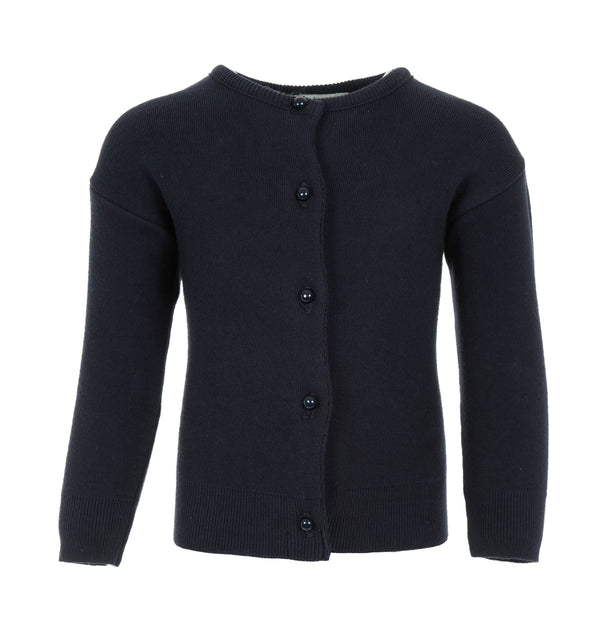  Navy Cotton Cashmere  Girl Cardigan, , Julius Berger, Imagewear 