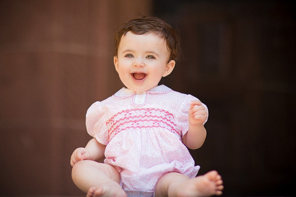 Ditzy Flowers Pink Baby Girl Bubble 2 - Imagewear