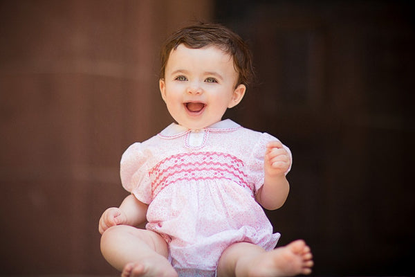 Ditzy Flowers Pink Baby Girl Bubble 2 - Imagewear