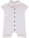 Wholesale Linen Collar White Baby Boy Romper - Imagewear