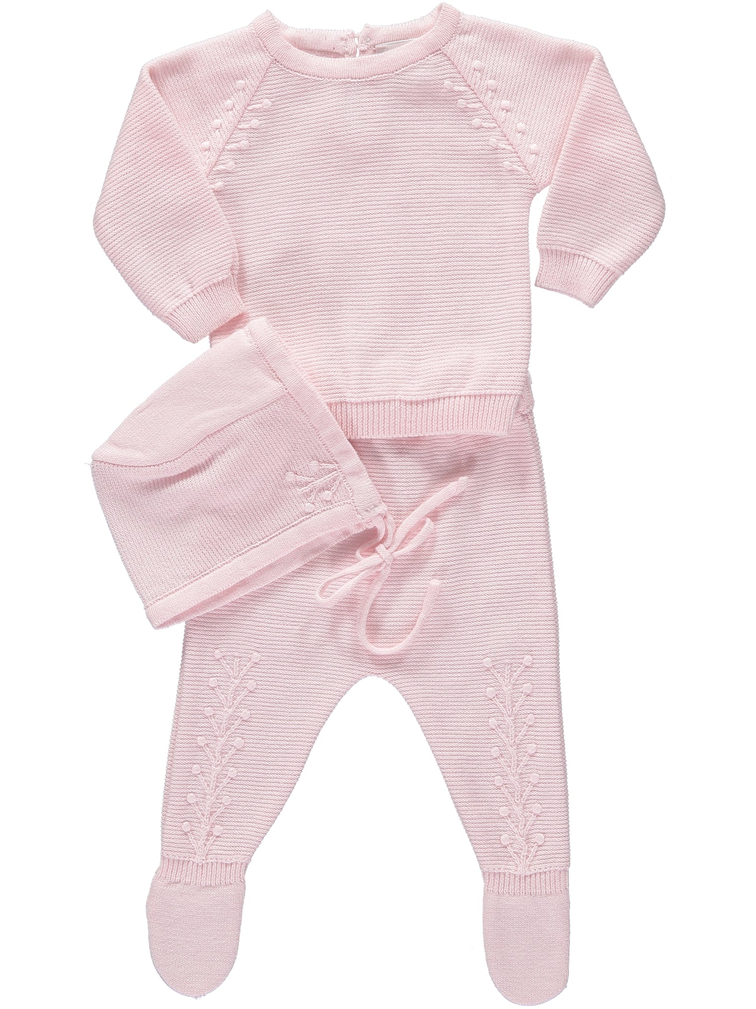 Pink 4pc Footsie Bonnet Gift Set