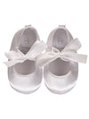 Satin White Crib Shoe- Ribbon, , Imagewear, Imagewear