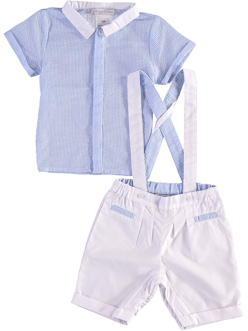 Wholesale Monogram Seersucker Short Set Bobby Suit 2 - Imagewear