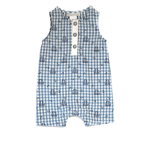 Sleeveless Nautical Boats Romper - Imagewear