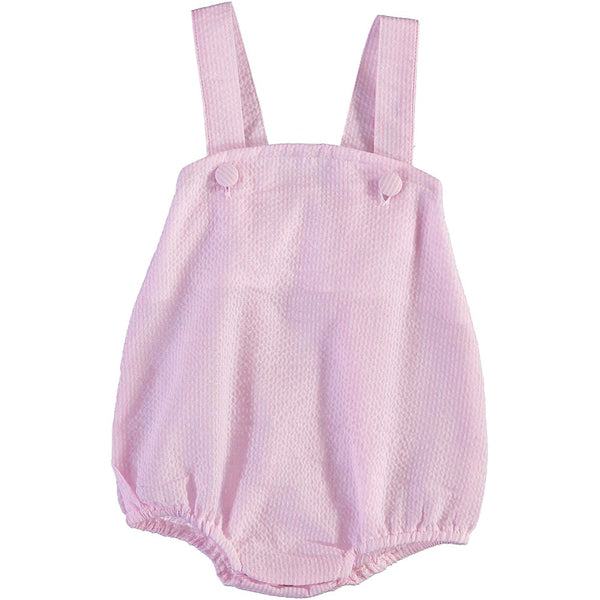 Monogram Seersucker Sunsuit Baby Girl Bubble - Imagewear