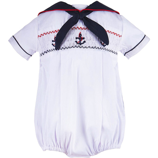 Smocked Sailing Boy Bubble Romper - ImageWear