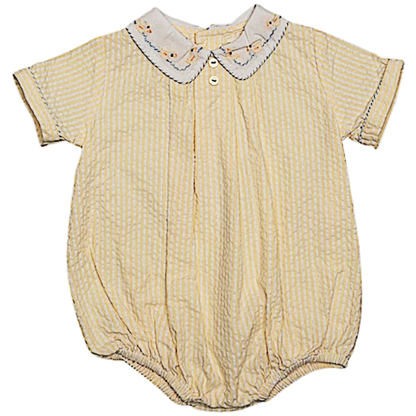 Ducks Collar Baby Boy Bubble Romper- Imagewear