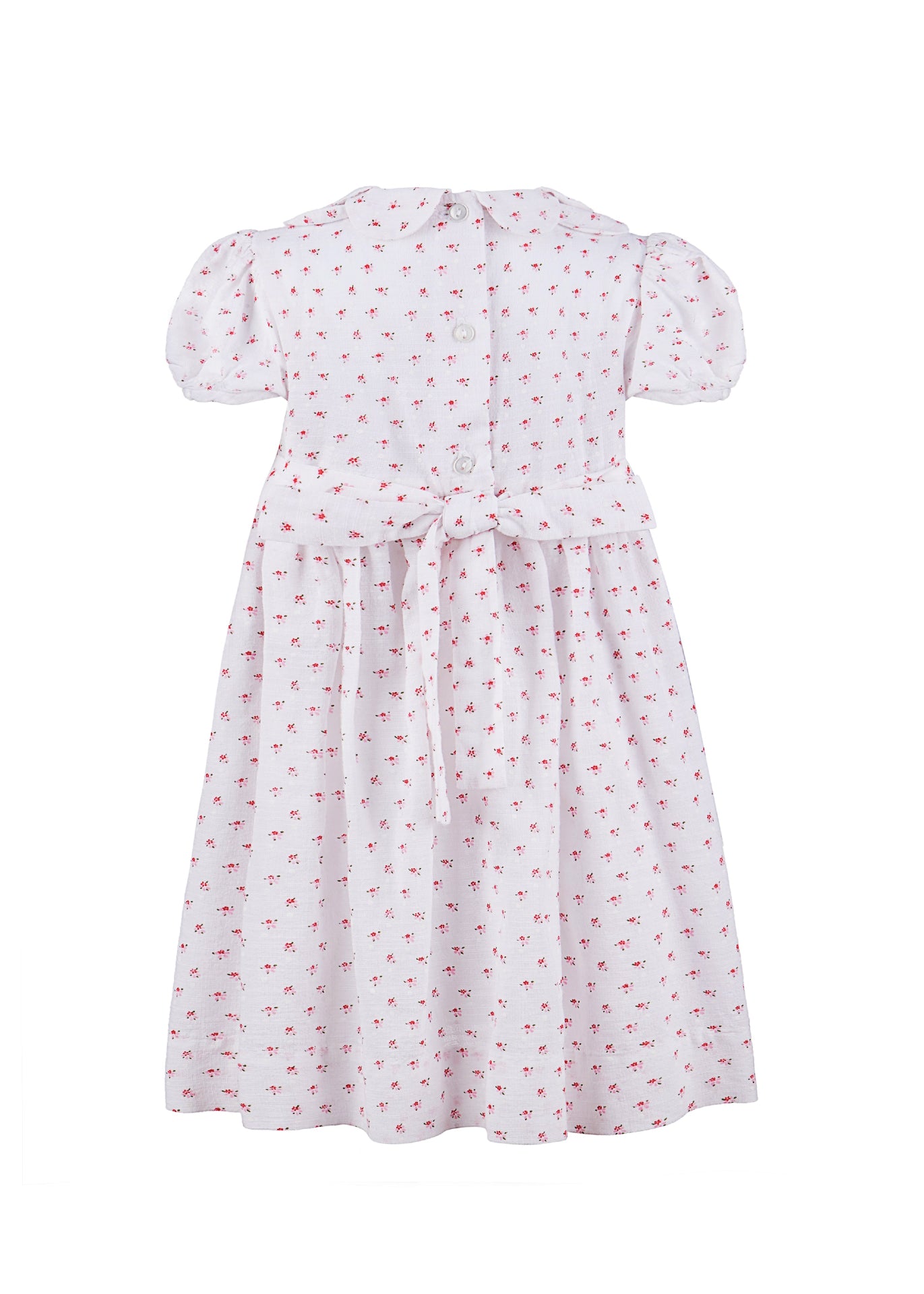 Mini Floral Dots Yoke Dress for Toddler Back View - Imagewear