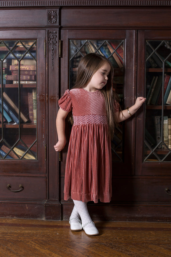 Pearl Party Velvet Baby & Toddler Short Sleeve Dress 2