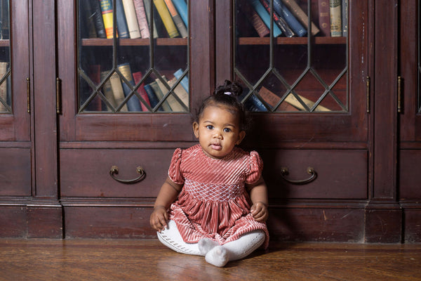 Pearl Party Velvet Baby & Toddler Short Sleeve Dress 7