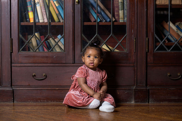 Pearl Party Velvet Baby & Toddler Short Sleeve Dress 8