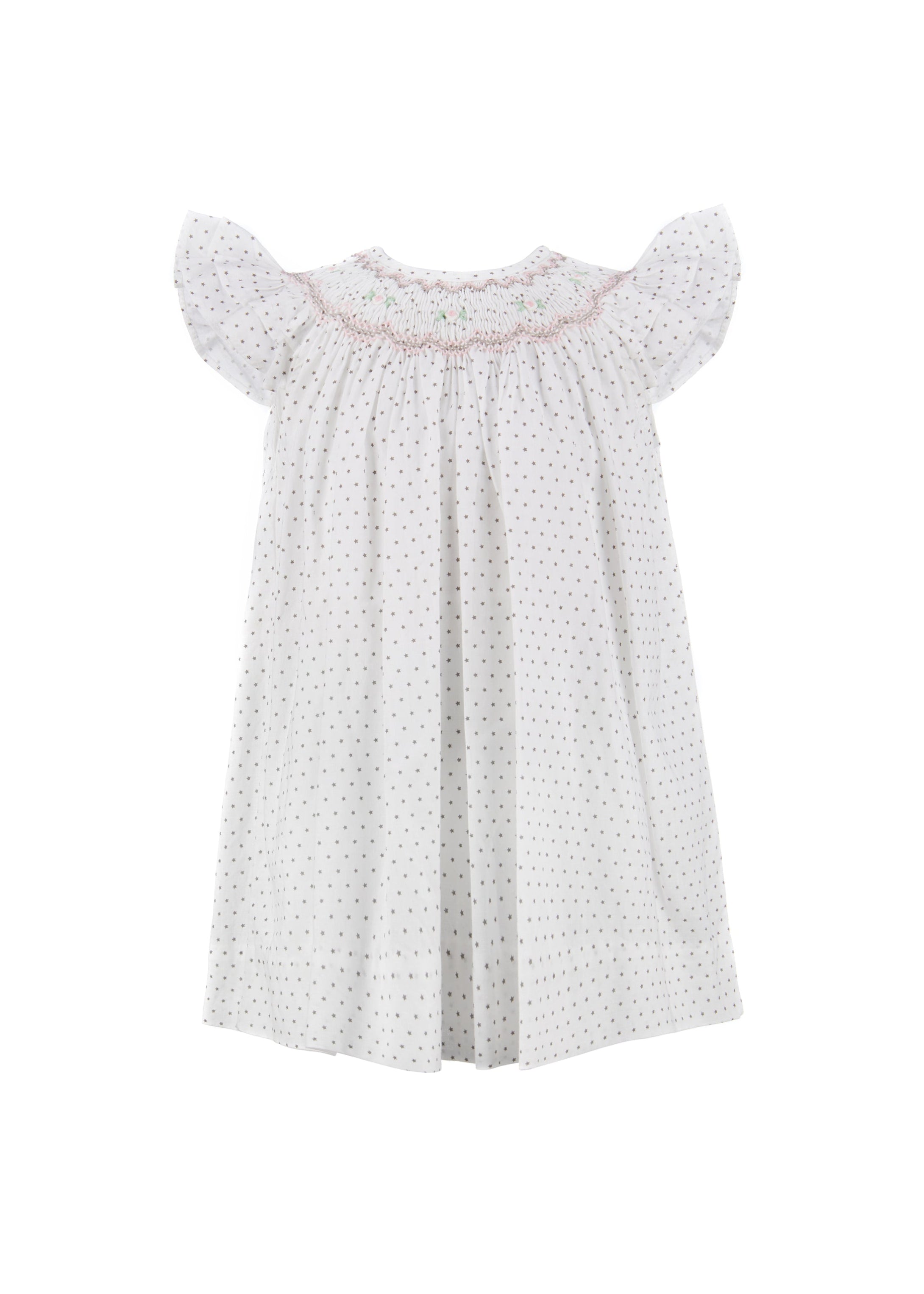 Smocked Star Bishop Off White Baby Girl Dress 3