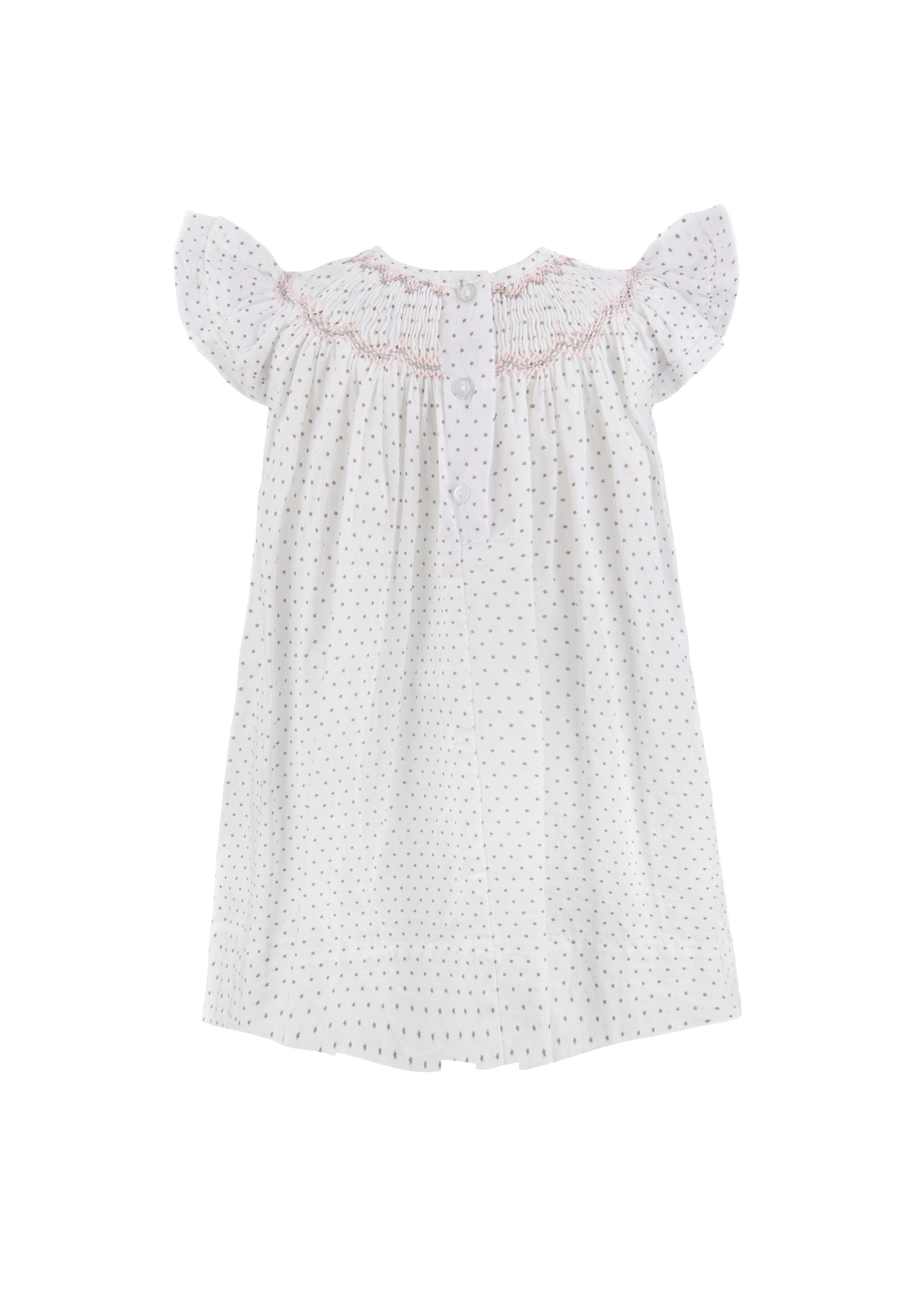 Smocked Star Bishop Off White Baby Girl Dres 4