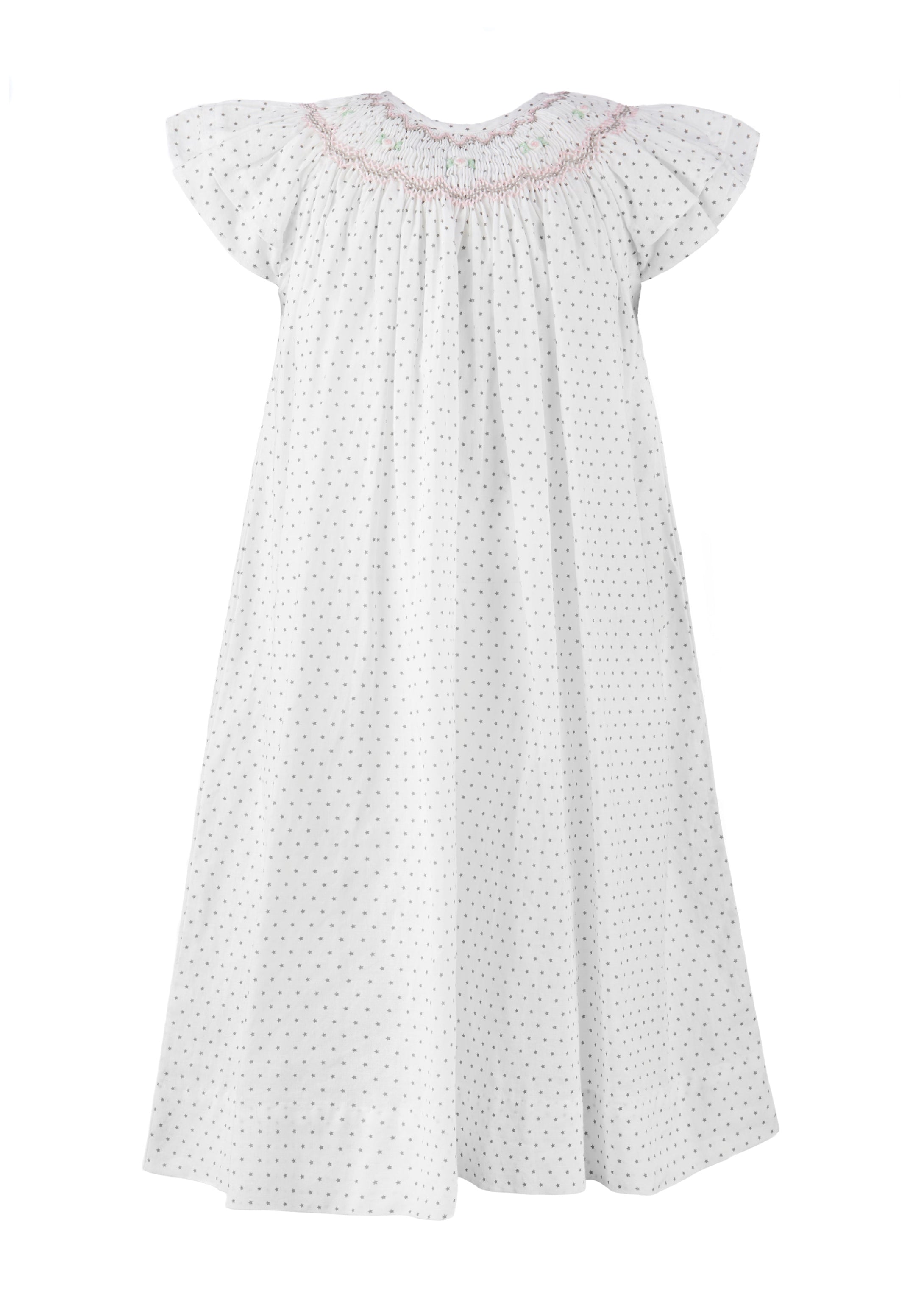 Smocked Star Bishop Off White Baby Girl Dres 5