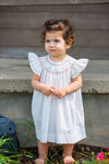 Smocked Star Bishop Off White Baby Girl Dress