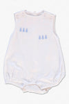 20014- Easter Shadow Baby Boy Bubble Romper with Bonnet