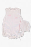 Easter Bunny Baby Girl Bubble with Bonnet