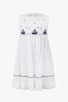 20032T-Smocked Freedom Boats White Toddler & Youth Dress