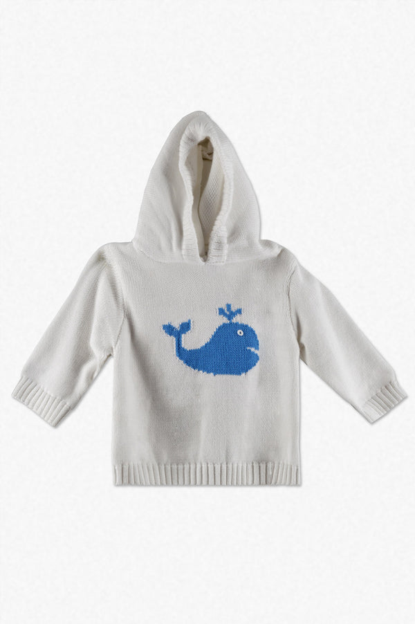 20087-Smocked Whale Zip Back Baby Boy Sweater