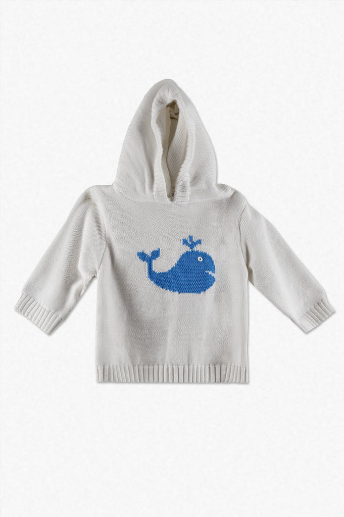 Wholesale Smocked Whale Zip Back Baby Boy Sweater