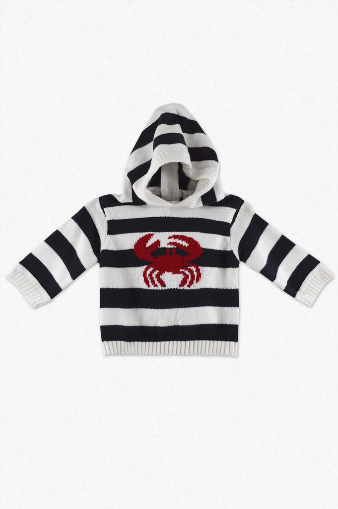 Wholesale Striped Lobster Zip Back Baby Boy Sweater