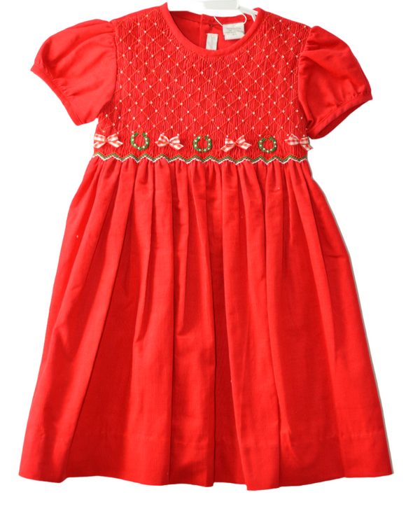 Wholesale Red Smocked Corduroy Short Sleeve Toddler Girl Dress Wholesale Red Smocked Corduroy Short Sleeve Toddler Girl Dress