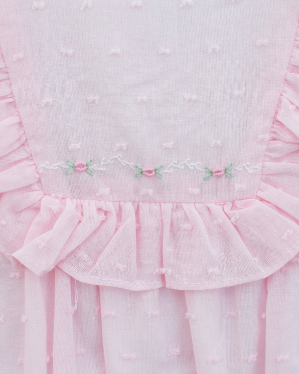Swiss Dot Pink Baby Gir Bubble